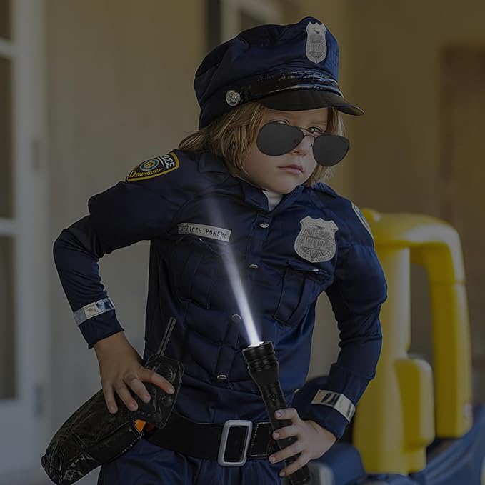 3 otters 9PCS Police Pretend Play Toy Set, Police Accessories for Kids Include Badge, Handcuffs, Walkie, and More for Dress Up Party, Role-playing, Christmas Gift for Kids 3-8