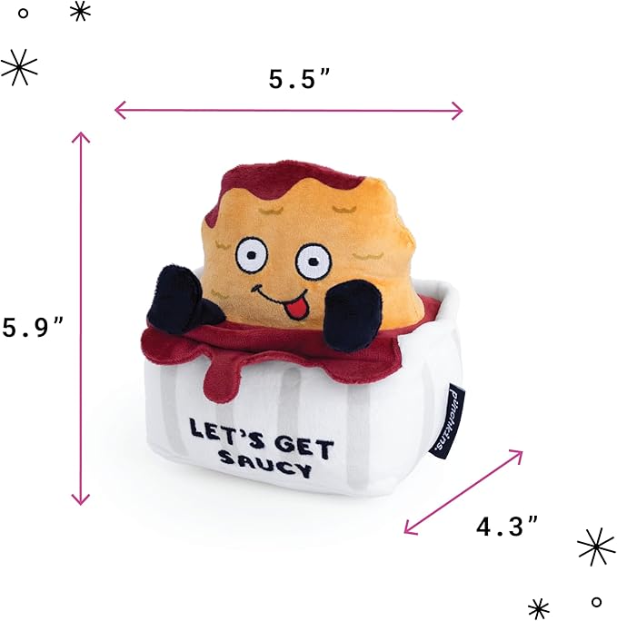 Chicken Nugget Plushie - Let's Get Saucy Chicken Nugget Plush, Food Plush Toy for Gifting, Emotional Support Chicken Nuggets