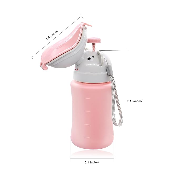 Pee Bottle for Kids - Travel Urinal Portable Potty Pee Cup for Girl Child Toddler Baby Urinal Emergency Toilet for Car Travel Road Trip Essentials Camping Potty Pee Training Leak Proof