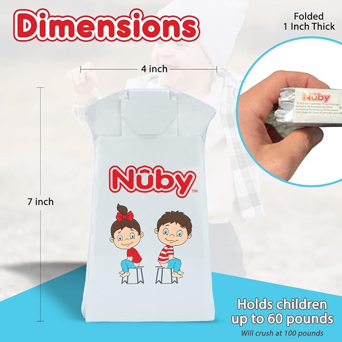 Nuby Disposable Travel Potty with Liner - Foldable and Portable Potty; Toddler Potty Essential for Camp, Trips, & Car Rides - Travel Potty for Toddler, 1 Pack