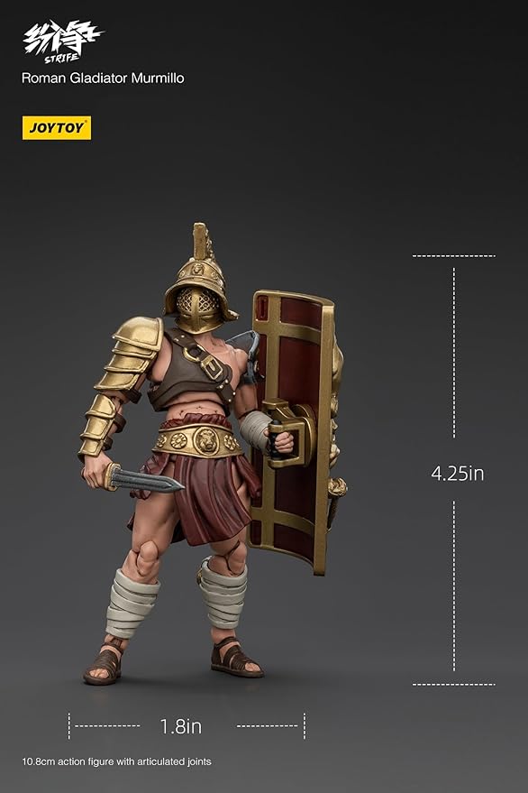 JOYTOY 1/18 Strife Roman Gladiator Murmillo Collector's Edition Action Figure-4.25in