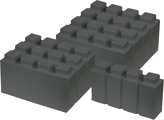 EverBlock 12' x 3' Line Half Plastic Modular Block Bulk Pack | Giant Building Blocks | Easy to Connect & Reuse | Indoor & Outdoor Use | Build Displays & Structures | Dark Gray