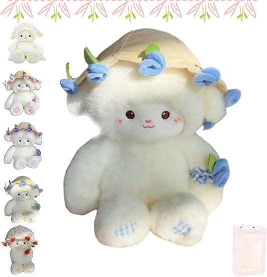 Baby Sheep Bouquet Rose Bouquet Plush Toy, Baby Sheep Bouquet Plush - 2-in-1 Convertible Gift with Detachable Floral Hood, Perfect for Valentine's Day & Birthdays
