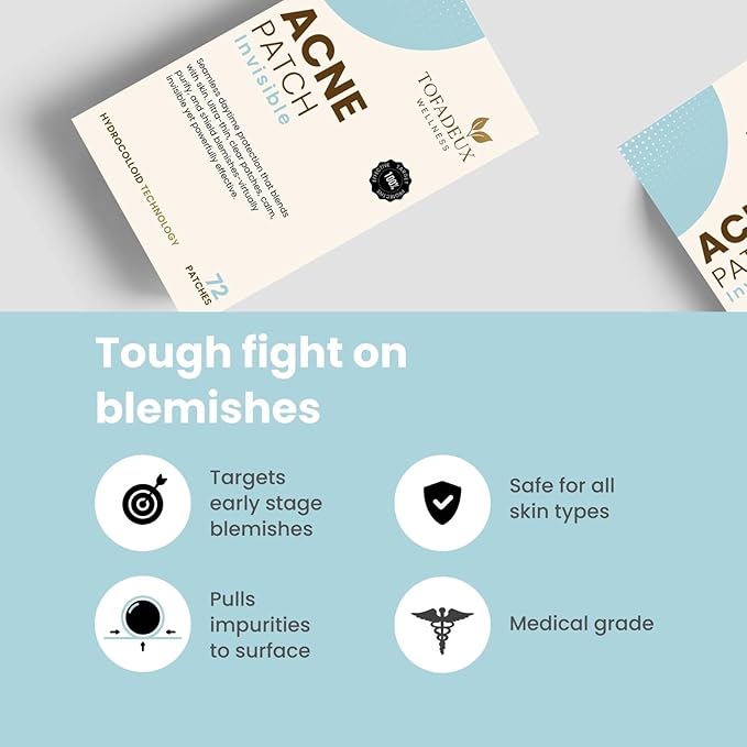 Acne Patch – Invisible (72 Patches) | Hydrocolloid & Retinol for Clearer Skin