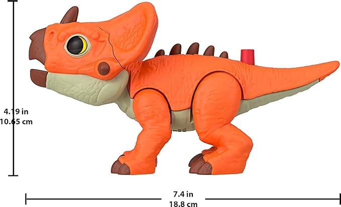 Fisher-Price Imaginext Jurassic World Dinosaur Action Figure with Kid-Activated Motion & Growing Spikes, 7.75-inch Aquilops Dino Toy