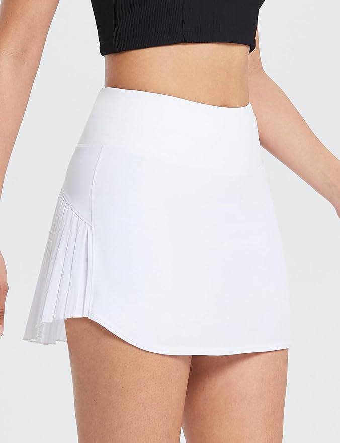 baleaf Tennis Skirt Pleated Golf Skorts with 3 Pockets | 14", Built in Shorts, High Waisted, Anti-slip Strip, Lightweight, for Athletic, Workout, Pickleball, Skorts for Women