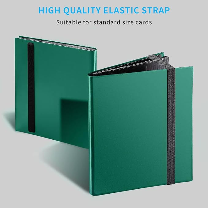 Card Binder, 360 Pockets Upgraded Trading Card Binders, Cards Collection Binder 9 Pocket, Side Loading Yugioh Binder Book Holder for MTG, TCG, Sport, Football, Baseball Collector Cards - Green