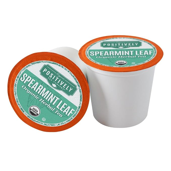 Organic Positively Tea Company, Spearmint Herbal Tea, K-Cup Compatible, 24 Pods