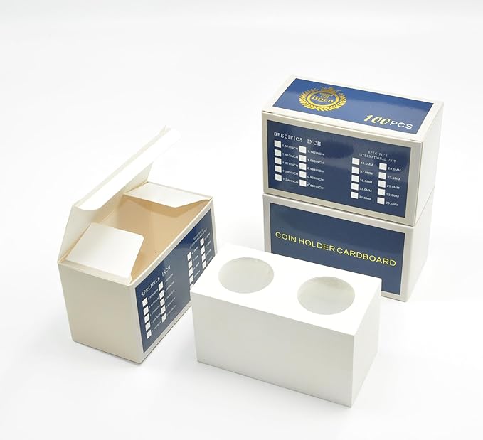 Boen 300Pcs 33mm/(1.3 Inch) Coin Holders for Colletors The Coin Collection Supplies Coin Cardboard Coin Flips for Coin Collection