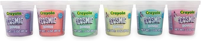 Crayola Cosmic Dough Modeling Compound 20-Pack x 3oz Cans - Special Effects Party Favors, Gifts, School - Sparkly Non-Toxic Play for Creativity and Skill Building, Ages 2+ / Preschool