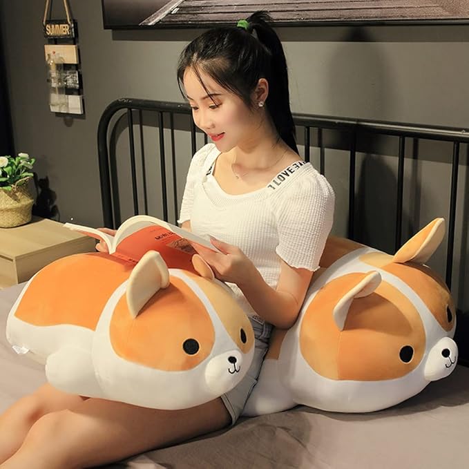 Plush Corgi Dog Shiba Inu Dog Plush Pillow Stuffed Animal Kids Plush Toy Pillow (Shiba Inu, 60cm/23.6in)