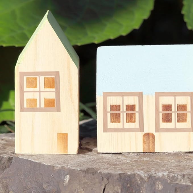 DOITOOL 4PCS Dollhouse Windows 1: 12 Scale Miniature Dollhouse Furniture Window Frame Tiny Wooden Window Models Miniature Window Frames for Dollhouse Decoration
