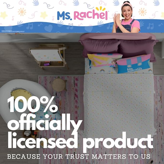Ms. Rachel Educational Adventures Bedding Super Soft Cozy 4 Piece Microfiber Sheet Set, Full, (Officially Licensed Product) by Franco Kids
