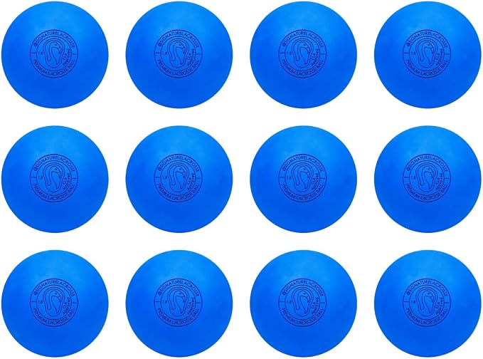 Signature Lacrosse Ball Set - Packs of 2, 4, 8, 12, and 100 - No Chemical Smell Massage Balls, Myofascial Release Tools, Back Roller, Muscle Knot Remover