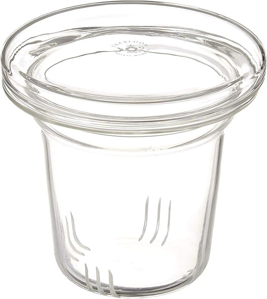 Teabloom Universal Glass Tea Infuser with Dual-Purpose Lid/Coaster – Hygienic, Non-Toxic Glass Filter for Loose Tea Leaves – Lead-Free & Cadmium-Free – Tea Purist's Choice