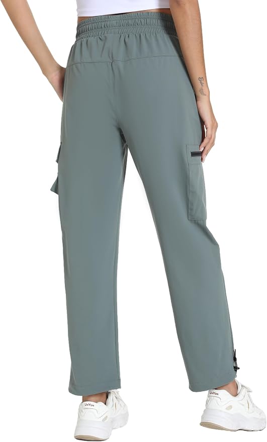 Rrosseyz Women's Hiking Pants with Pockets - Lightweight Water Resistant Joggers Cargo Pants for Casual Travel Golf Outdoor