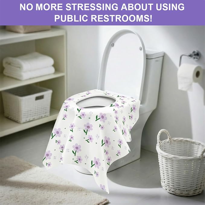 Travel Toilet Seat Cover Disposable 20 Pack Individually Wrapped Waterproof Potty Training Covers Large Public Restroom Toilet Seat Covers for Kids and Adults Trip Airplane