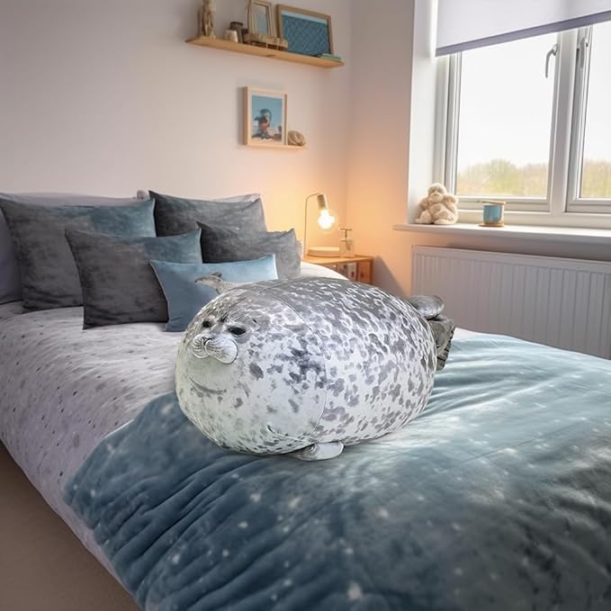 MerryXD Chubby Blob Seal Pillow,Stuffed Cotton Plush Animal Toy Cute Ocean Medium(17.6 in)