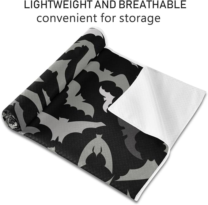 Halloween Bats Yoga Mat Towel Non Slip Soft Sweat Absorbent Hot Yoga Mat Towel, for Hot Yoga, Pilates and Workout-73 x 27 Inch
