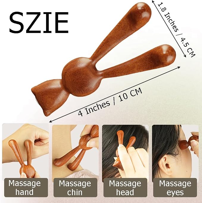 OULIGET Natural Wooden Nose Guasha Massage Tools Anti-Static, Eyes Facial Wood Gua Sha Tool,face Manual Massager Tool, Handheld Meridians Acupoint Massage Tool