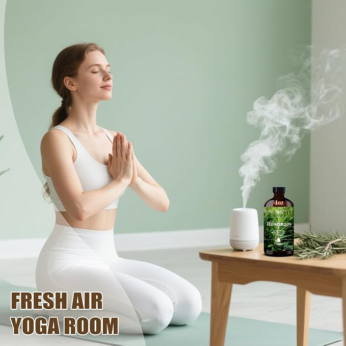 Rosemary Essential Oil, Rosemary Oil 4 Fl Oz 120ML for Diffuser Humidifier Yoga Cleaning DIY Candle Soap Making MUMAZYL Essential Oils
