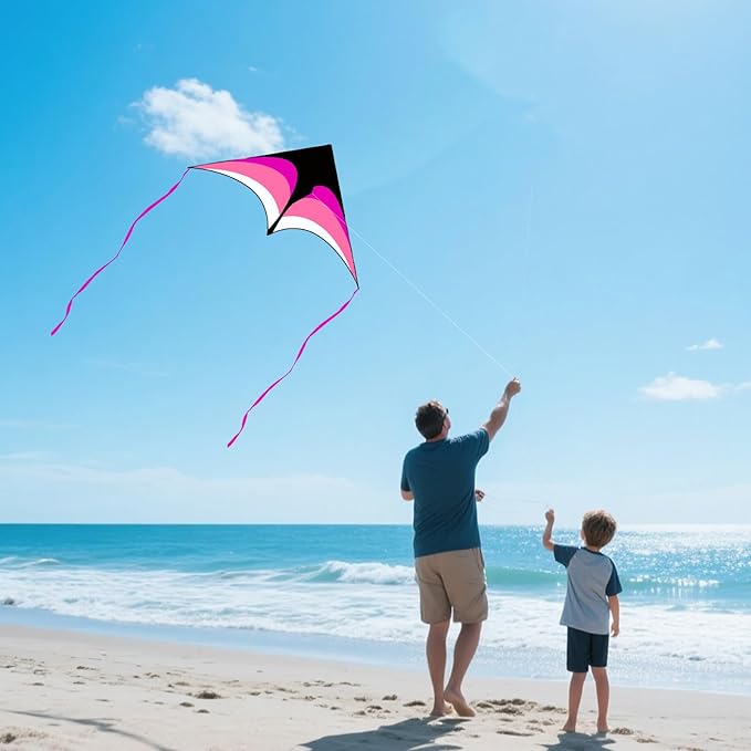 Kites for Kids and Adults, Easy to Fly for Beach, Single Line Kite Set for Beginners