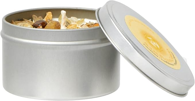 Solar Plexus Chakra Candle by New Moon Beginnings - Chakra Candles - Dried Flower, Herb, & Crystal Candles - Aromatherapy Candles - Soy Candle - 8oz Tin