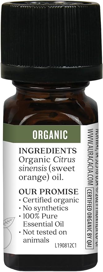 Aura Cacia Organic Sweet Orange Essential Oil 0.25 fl. oz.