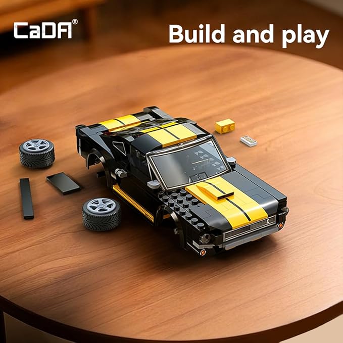 CaDA C51093W Shelby GT350 H Building Block Racing Model, 1:20 Scale, 292 Precision Pieces, High-Performance Aerodynamic Design, Programmable Supercar Track King Collectible