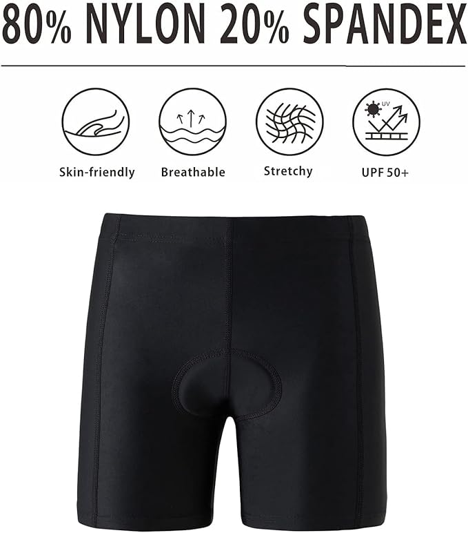 Boys Cycling Pants 3D Padded Shorts Girls Bike Shorts Black Bike Shorts for Kids