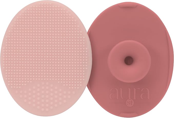 S&T INC. Exfoliating and Massaging Cradle Cap Bath Brushes for Baby, Silicone - 2 Inch x 2.5 Inch, Pink, 2 Pack