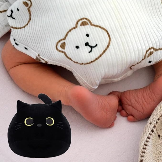 Mini Cat Stuffed Animal Cute Cat Plush Doll Toy for Girls Boys Christmas 3 Pieces (3 zhiblack cat)