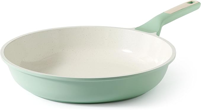 SENSARTE Nonstick Ceramic Frying Pan Skillet, 8 Inch Omelet Pan, Healthy Non Toxic Chef Pan, Induction Egg Pan with Heat Resistant Handle, Dishwasher Safe, PFAS-Free, Green