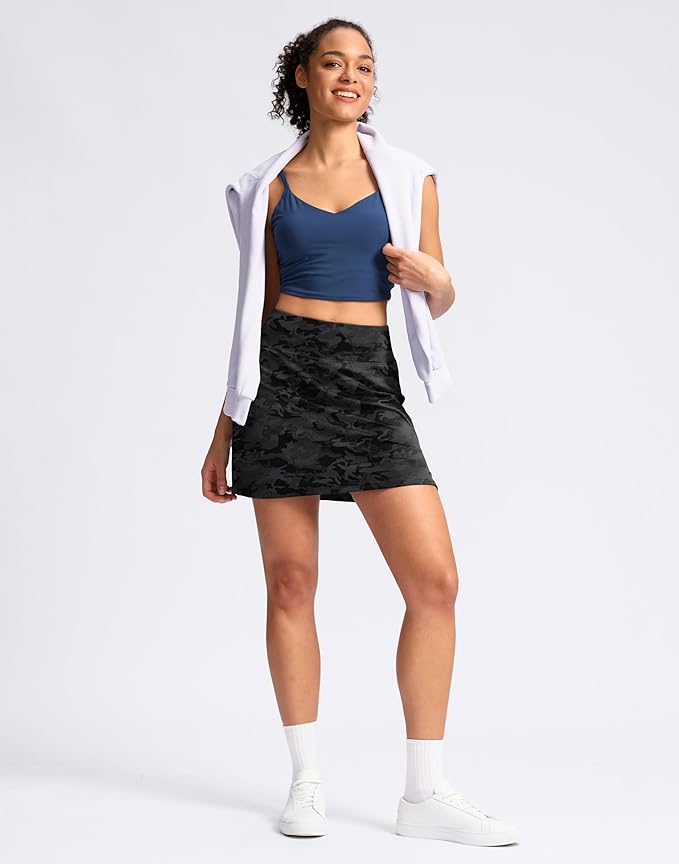 16" Skorts with 2 Pockets | Side Slits, High Waisted, A Line, Casual, Pickleball, Athletic, Golf, Tennis Skirt, for Women