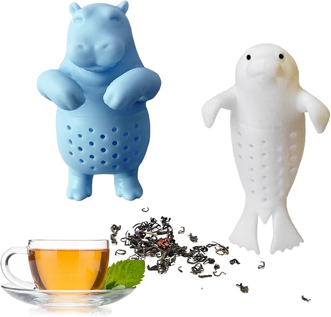 2 pcs silicone Tea Infuser, loose tea strainer | Cute tea infuser gift set for loose leaf tea, reusable tea infuser is ideal gift for tea lovers