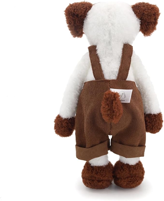 Irresistibly Soft Dog Plush Figure in Charming Corduroy Overalls - A Delightful Addition to Any Plush Collection, Great for Both Kids' Playtime Fun and Cozy Room Aesthetics