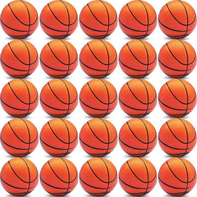 60 Pcs Mini Basketball Stress Balls Mini Basketball Party Favor 2.5'' Inch Mini Foam Sports Ball Squeeze Ball Anxiety Stress Relief for Basketball Party Sports Game Kid Prize Carnival School Gift
