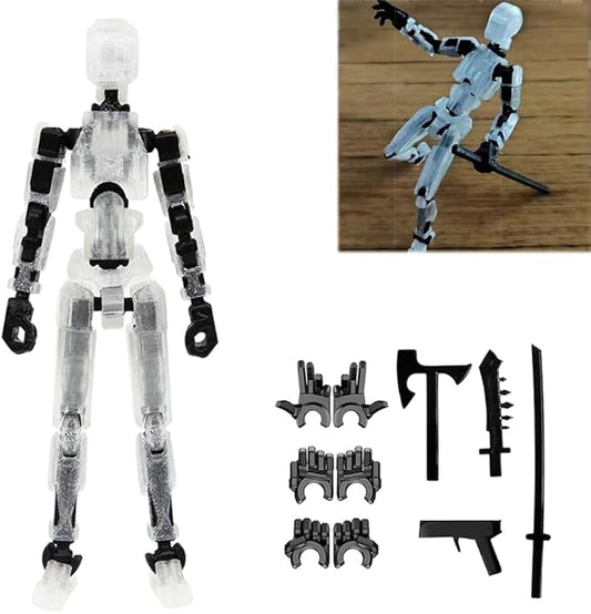 Titan 13 Action Figure,2025 New Lucky Robot 13 Action Figures,3D Printed Action Figure,Dummy Robot 13 Action Figures Desktop Decorations Game Gifts (Transparent,1pc)