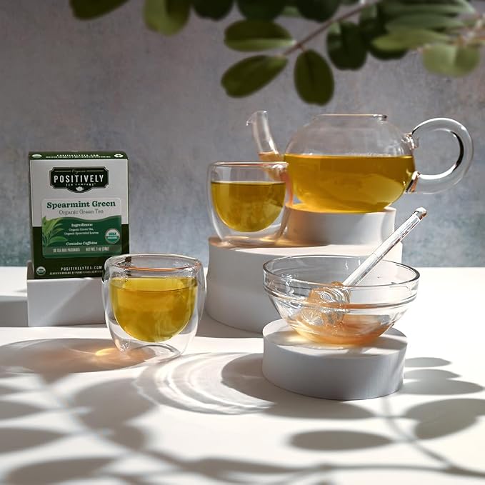 Organic Positively Tea Company, Spearmint Green Tea Bags, 20 Count