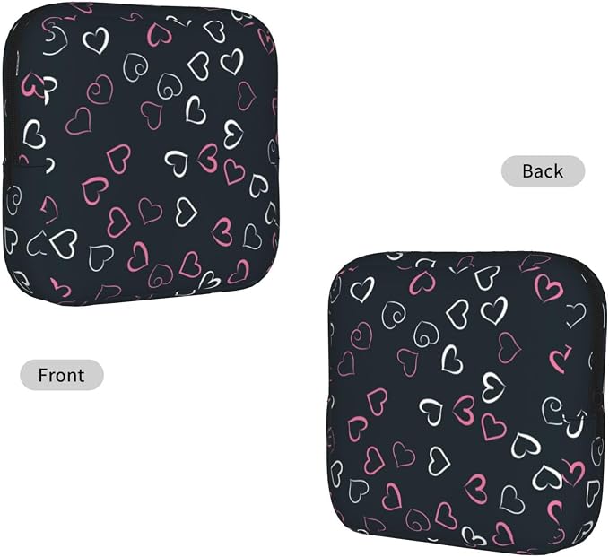 Hearts Love Heart Valentine Day Period Bag For Women,Portable Sanitary Napkin Period Pad Pouch For Purse, Small Make Up Bags