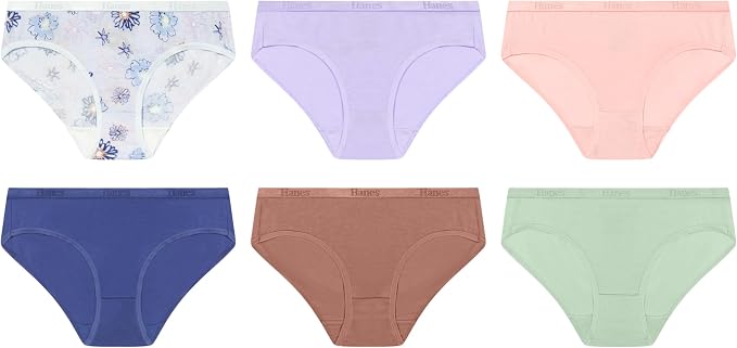 Hanes Girls' Period Underwear Boxer Briefs, Comfort Period Boxer Brief Panties for Girls, Moderate Protection