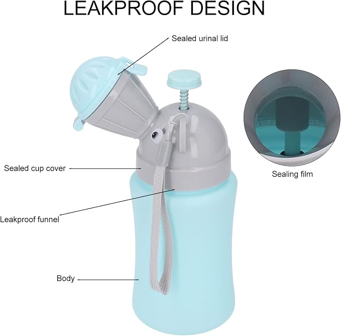 FTVOGUE Portable Potty Emergency Urinal Toilet for Travel and Camping Child Kid Toddler Pee Training Cup (Blue for Boy)