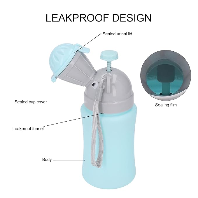 Portable Travel Potty Emergency Urinal for Car, Camping, Outdoor Adventures, Child Toddler Kids Training Cup, Blue, PP Material