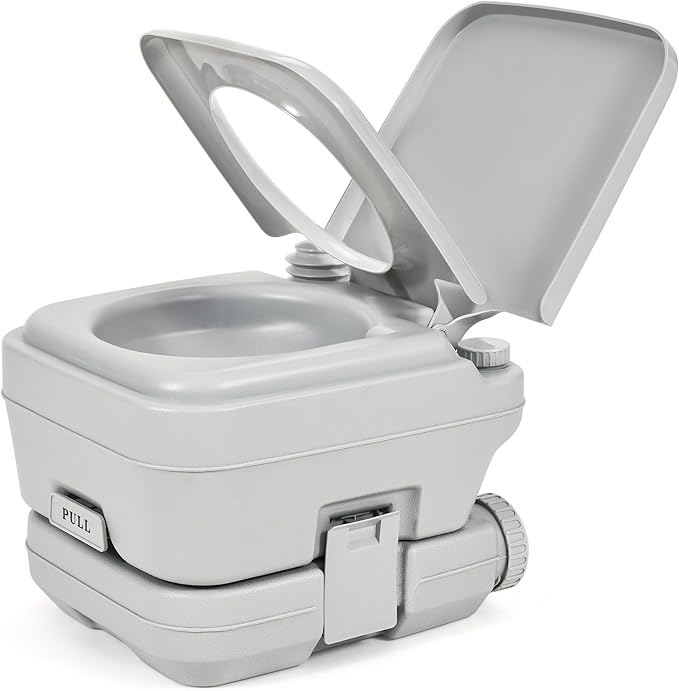 YITAMOTOR 3.2 Gallon Portable Toilet, Camping Porta Potty, RV Toilet with Powerful Flush Pump, Odor-Sealing Slide Valve, Leakproof for Adults, Hiking, Outdoors, Travel