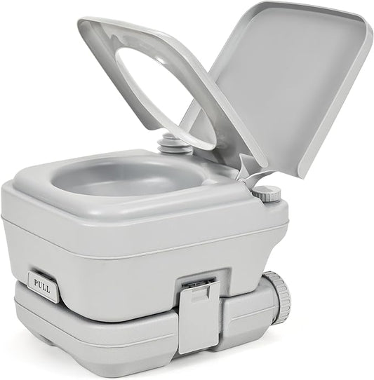 YITAMOTOR 3.2 Gallon Portable Toilet, Camping Porta Potty, RV Toilet with Powerful Flush Pump, Odor-Sealing Slide Valve, Leakproof for Adults, Hiking, Outdoors, Travel