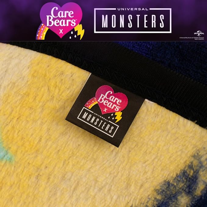 Care Bears X Universal Monsters Frankenstein Bedding Super Soft Plush Throw, 46 in x 60 in, (Officially Licensed Product) by Franco Collectibles