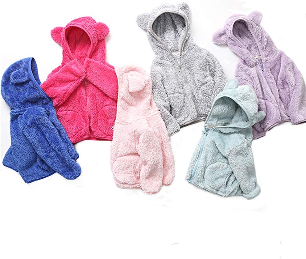 iChunhua Baby Girls Bear Ears Shape Fleece Long Sleeve Jacket Sweatshirt Outwear