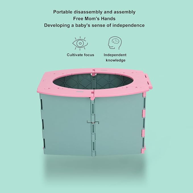 RiToEasysports Travel Potty,Portable and Foldable Toilet for Kids Boys Girls for Car, Camping, Outdoor, Indoor (Green Pink)