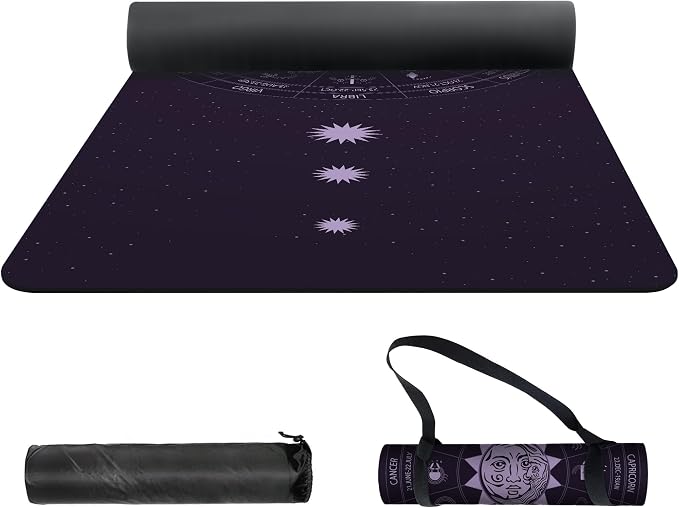 nuveti Yoga Mat Print Extra Thick TPE Non Slip Fitness Exercise Mat with Carrying Bag,72"x24" Extra Thick 6MM Exercise & Workout Mat for Yoga, Pilates Fitness and Floor Exercises