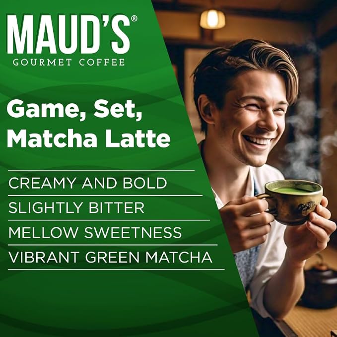 Maud's Matcha Latte Pods, 16 ct, Single Serve Tea Pods - Compatible with Keurig K Cups Maker
